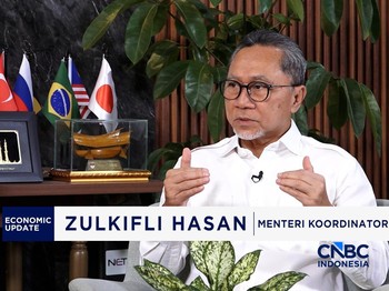 Menteri Koordinator Bidang Pangan Zulkifli Hasan dalam acara Economic Upadete, Selasa (23/6/2026). (CNBC Indonesia TV)