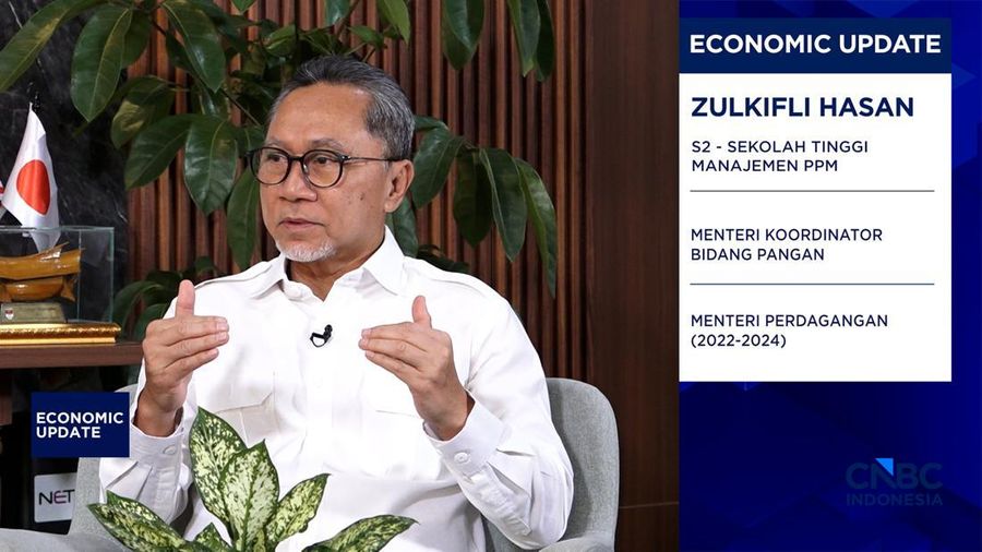 Menteri Koordinator Bidang Pangan Zulkifli Hasan dalam acara Economic Upadete, Selasa (23/6/2026). (CNBC Indonesia TV)