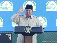 Presiden Prabowo Subianto saat menghadiri Penutupan Musyawarah Nasional Alim Ulama dan Konferensi Besar NU 2026, Bangkalan, (23/6/2026). (Tangkapan Layar Youtube/Sekretariat Presiden)