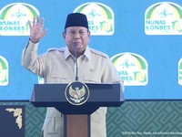 Presiden Prabowo Subianto saat menghadiri Penutupan Musyawarah Nasional Alim Ulama dan Konferensi Besar NU 2026, Bangkalan, (23/6/2026). (Tangkapan Layar Youtube/Sekretariat Presiden)