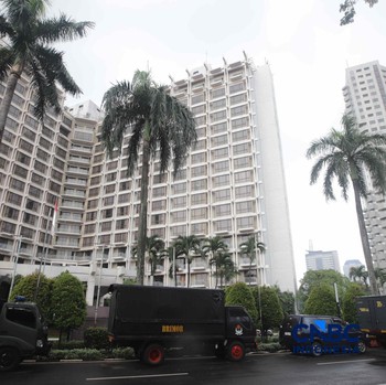 Suasana bangunan Hotel Sultan di Blok 15 Kawasan Gelora Bung Karno (GBK), Jakarta, Selasa (23/6/2026). (CNBC Indonesia/Muhammad Sabki)