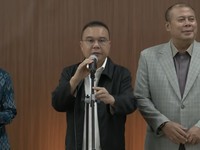 Wakil Ketua DPR, Sufmi Dasco Ahmad saat Konferensi pers terkait transportasi online di Gedung Nusantara III, kompleks parlemen, Senayan, Jakarta Pusat, Selasa (23/6/2026). (Tangkapan Layar Youtube/Sin Po TV)
