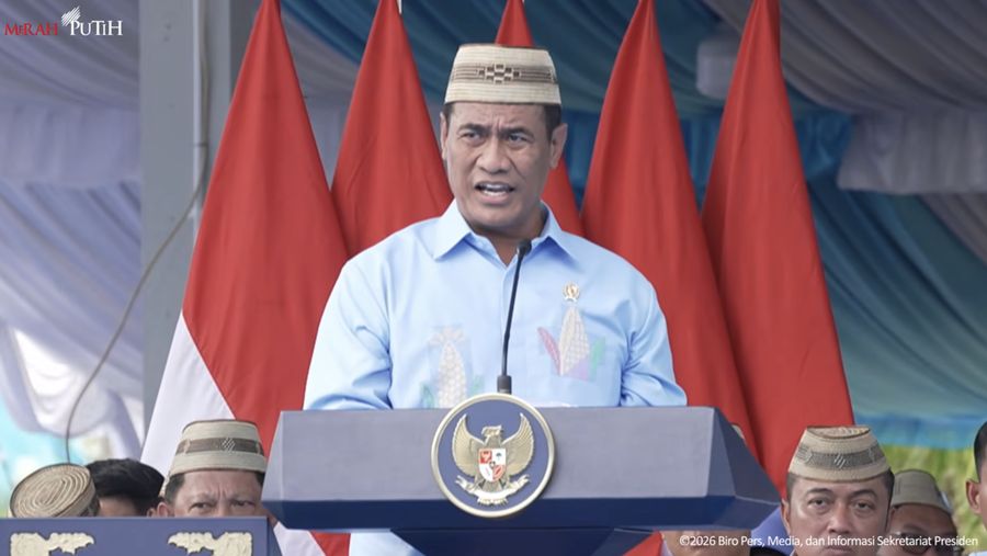 Mentan Amran Sulaiman Hadiri Puncak Pekan Nasional Petani Nelayan XVII 2026, Gorontalo, Rabu (24/6/2026). (Tangkapan layar youtube Setpres RI)