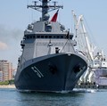 Pemimpin Korea Utara Kim Jong Un menghadiri upacara peresmian kapal perusak serbaguna baru Choe Hyon di pelabuhan Nampho, Korea Utara, 23 Juni 2026, dalam foto yang dirilis oleh Kantor Berita Pusat Korea (KCNA) resmi Korea Utara. (KCNA via REUTERS)