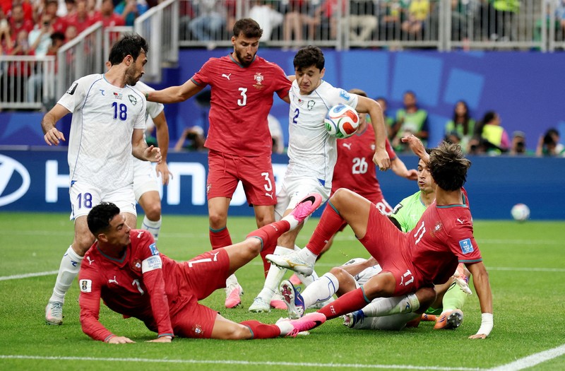 Portugal berhasil mengalahkan Uzbekistan 5-0 pada laga kedua Grup K di Stadion Houston, Texas, Amerika Serikat, Rabu (24/6/2026) dini hari. (IMAGN IMAGES via Reuters/TROY TAORMINA)