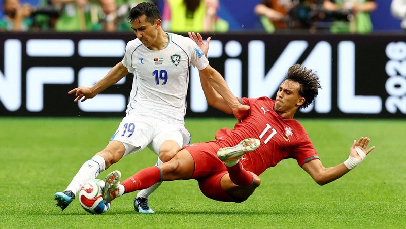 Portugal berhasil mengalahkan Uzbekistan 5-0 pada laga kedua Grup K di Stadion Houston, Texas, Amerika Serikat, Rabu (24/6/2026) dini hari. (IMAGN IMAGES via Reuters/MARIA LYSAKER)