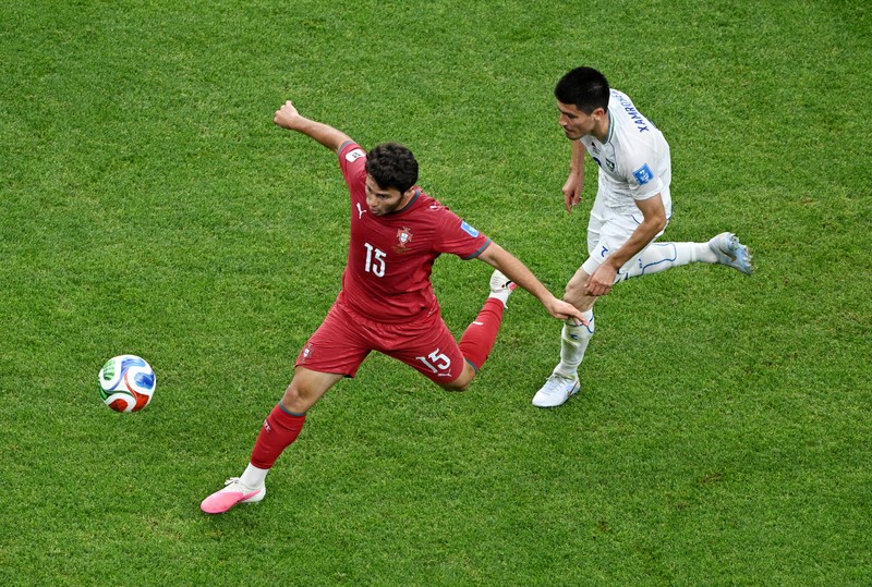 Portugal berhasil mengalahkan Uzbekistan 5-0 pada laga kedua Grup K di Stadion Houston, Texas, Amerika Serikat, Rabu (24/6/2026) dini hari. (IMAGN IMAGES via Reuters/TROY TAORMINA)