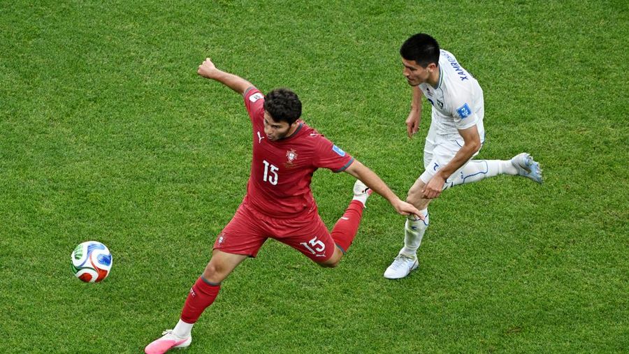 Portugal berhasil mengalahkan Uzbekistan 5-0 pada laga kedua Grup K di Stadion Houston, Texas, Amerika Serikat, Rabu (24/6/2026) dini hari. (REUTERS/Annegret Hilse)