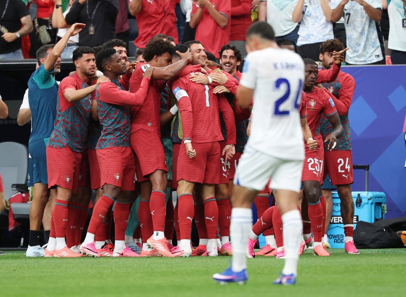Portugal berhasil mengalahkan Uzbekistan 5-0 pada laga kedua Grup K di Stadion Houston, Texas, Amerika Serikat, Rabu (24/6/2026) dini hari. (IMAGN IMAGES via Reuters/TROY TAORMINA)