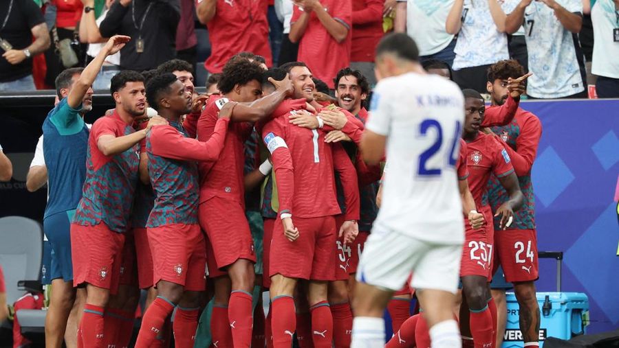 Portugal berhasil mengalahkan Uzbekistan 5-0 pada laga kedua Grup K di Stadion Houston, Texas, Amerika Serikat, Rabu (24/6/2026) dini hari. (IMAGN IMAGES via Reuters/TROY TAORMINA)