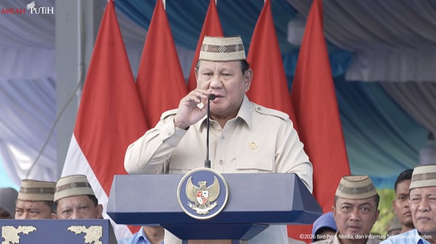 Foto: Presiden Prabowo Subianto menghadiri acara Puncak Pekan Nasional Petani dan Nelayan XVII 2026 di Gorontalo, Rabu (24/6/2026). (Tangkapan layar YouTube Sekretariat Presiden)
