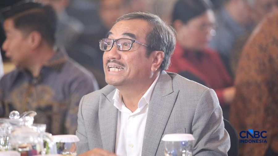 Anggota Dewan Energi Nasional 2026–2030, Mohamad Fadhil Hasan saat menyampaikan pemaparan dalam Energy Forum Singosari Ballroom-Hotel Borobudur, Jakarta, Kamis (25/6/2026). (CNBC Indonesia/Faisal Rahman)