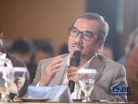 Anggota Dewan Energi Nasional 2026–2030, Mohamad Fadhil Hasan saat menyampaikan pemaparan dalam Energy Forum Singosari Ballroom-Hotel Borobudur, Jakarta, Kamis (25/6/2026). (CNBC Indonesia/Faisal Rahman)