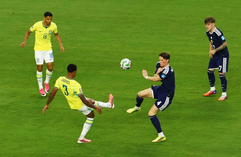 Brasil menutup fase grup Piala Dunia 2026 dengan kemenangan 3-0 atas Skotlandia, Kamis (25/6/2026). dini hari. (IMAGN IMAGES via Reuters/SAM NAVARRO)