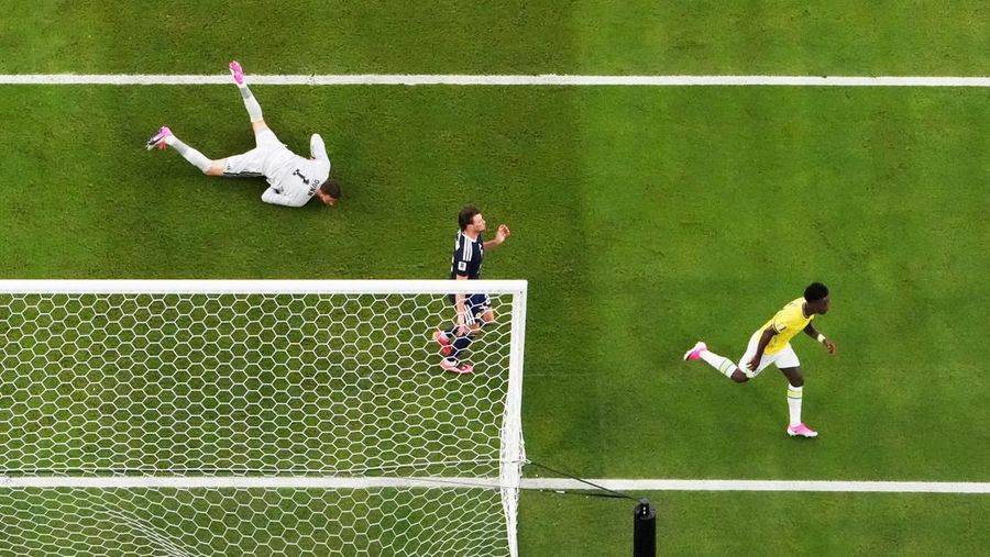 Brasil menutup fase grup Piala Dunia 2026 dengan kemenangan 3-0 atas Skotlandia, Kamis (25/6/2026). dini hari. (REUTERS/Paul Childs)