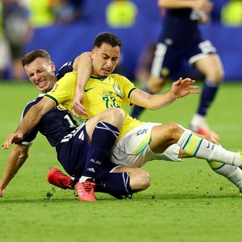 Brasil menutup fase grup Piala Dunia 2026 dengan kemenangan 3-0 atas Skotlandia, Kamis (25/6/2026). dini hari. (IMAGN IMAGES via Reuters/SAM NAVARRO)