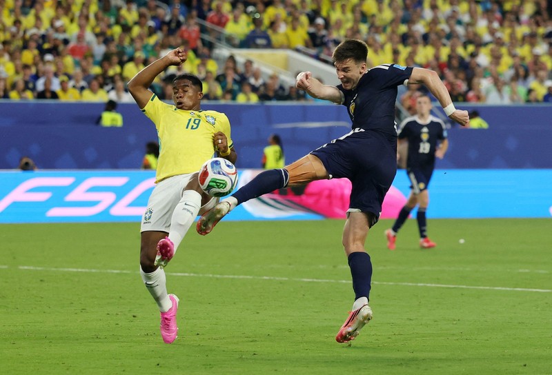 Brasil menutup fase grup Piala Dunia 2026 dengan kemenangan 3-0 atas Skotlandia, Kamis (25/6/2026). dini hari. (IMAGN IMAGES via Reuters/SAM NAVARRO)