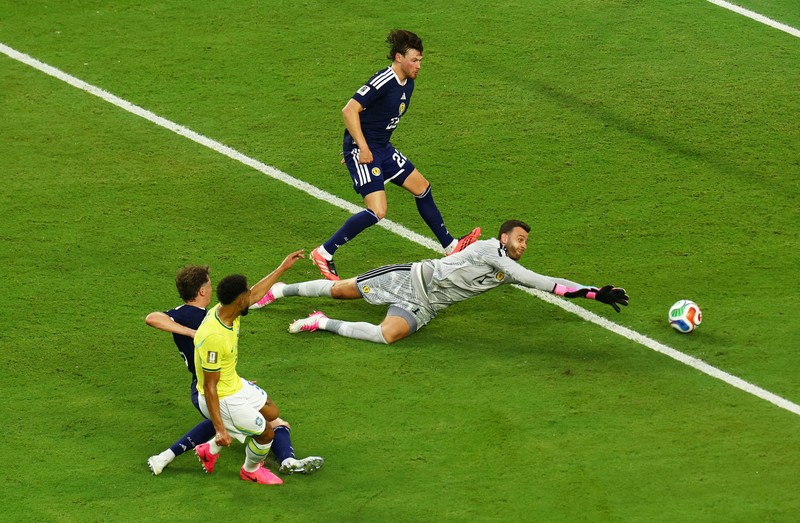 Brasil menutup fase grup Piala Dunia 2026 dengan kemenangan 3-0 atas Skotlandia, Kamis (25/6/2026). dini hari. (IMAGN IMAGES via Reuters/SAM NAVARRO)