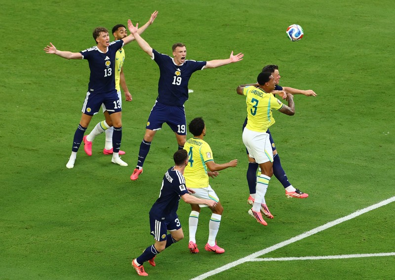 Brasil menutup fase grup Piala Dunia 2026 dengan kemenangan 3-0 atas Skotlandia, Kamis (25/6/2026). dini hari. (IMAGN IMAGES via Reuters/SAM NAVARRO)