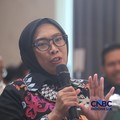 Direktur Jenderal EBTKE, Kementerian ESDM, Eniya Listiani Dewi saat menyampaikan pemaparan dalam Energy Forum di Singosari Ballroom-Hotel Borobudur, Jakarta, Kamis (25/6/2026). (CNBC Indonesia/Faisal Rahman)