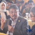 Direktur Utama Pertamina NRE, John Anis saat menyampaikan pemaparan dalam Energy Forum di Singosari Ballroom-Hotel Borobudur, Jakarta, Kamis (25/6/2026). (CNBC Indonesia/Faisal Rahman)