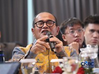 Kepala BPH Migas, Wahyudi Anas saat menyampaikan pemaparan dalam Energy Forum di Singosari Ballroom-Hotel Borobudur, Jakarta, Kamis (25/6/2026). (CNBC Indonesia/Faisal Rahman)