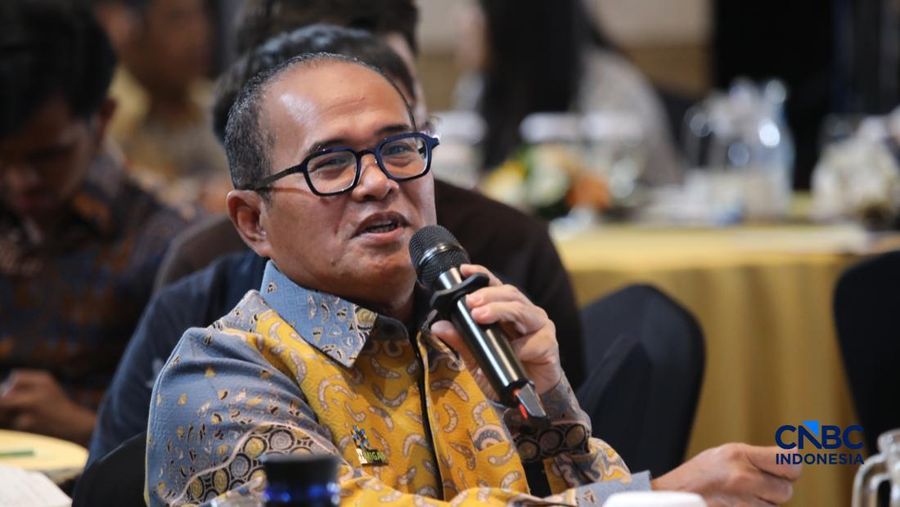 Kepala BPH Migas, Wahyudi Anas saat menyampaikan pemaparan dalam Energy Forum di Singosari Ballroom-Hotel Borobudur, Jakarta, Kamis (25/6/2026). (CNBC Indonesia/Faisal Rahman)