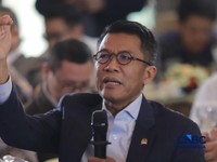 Ketua Komisi XI DPR RI, Mukhamad Misbakhun saat menyampaikan pemaparan dalam Energy Forum di Singosari Ballroom-Hotel Borobudur Jakarta, Kamis (25/6/2026). (CNBC Indonesia/Muahmmad Sabki)