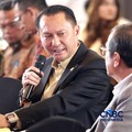 Ketua Komisi XII DPR RI, Bambang Patijaya saat menyampaikan pemaparan dalam Energy Forum di Singosari Ballroom-Hotel Borobudur, Jakarta, Kamis (25/6/2026). (CNBC Indonesia/Muhammad Sabki)