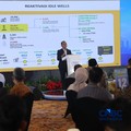 Menteri ESDM, Bahlil Lahadalia saat menyampaikan pemaparan dalam Energy Forum di Singosari Ballroom-Hotel Borobudur, Jakarta, Kamis (25/6/2026). (CNBC Indonesia/Muhammad Sabki)
