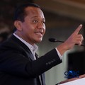 Menteri ESDM, Bahlil Lahadalia saat menyampaikan pemaparan dalam Energy Forum di Singosari Ballroom-Hotel Borobudur, Jakarta, Kamis (25/6/2026). (CNBC Indonesia/Muhammad Sabki)