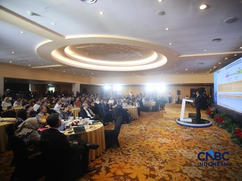 Suasana acara Energy Forum di Singosari Ballroom-Hotel Borobudur, Jakarta, Kamis (25/6/2026). (CNBC Indonesia/Faisal Rahman)