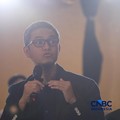 Vice President Exploration Pertamina Hulu Rokan, Suprayitno Adhi Nugroho saat menyampaikan pemaparan dalam Energy Forum di Singosari Ballroom-Hotel Borobudur, Jakarta, Kamis (25/6/2026). (CNBC Indonesia/Faisal Rahman)