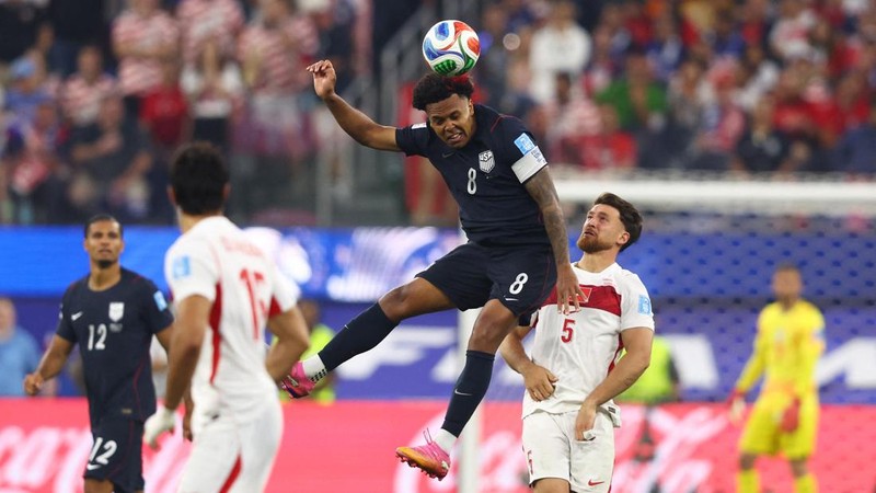 Pertandingan antara Amerika Serikat (AS) dan Turki di Stadion Los Angeles, Inglewood, California, AS, Jumat (26/6/2026) WIB. (IMAGN IMAGES via Reuters/JESSIE ALCHEH)