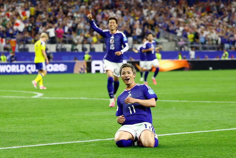 Pertandingan antara Jepang melawan Swedia dalam laga lanjutan babak Grup F Piala Dunia 2026 di Stadion Dallas, Arlington, Texas, AS, Kamis (25/6/2026). IMAGN IMAGES via Reuters/TIM HEITMAN)