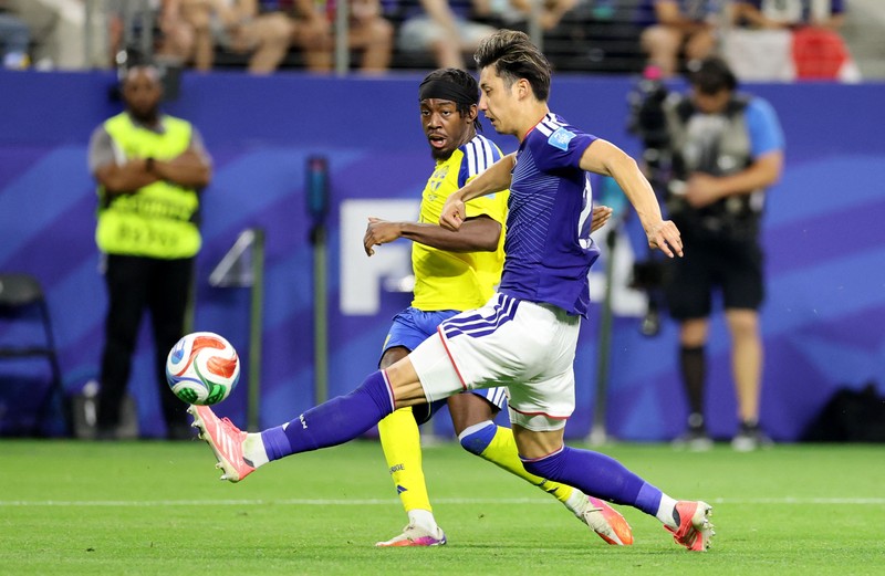 Pertandingan antara Jepang melawan Swedia dalam laga lanjutan babak Grup F Piala Dunia 2026 di Stadion Dallas, Arlington, Texas, AS, Kamis (25/6/2026). IMAGN IMAGES via Reuters/TIM HEITMAN)
