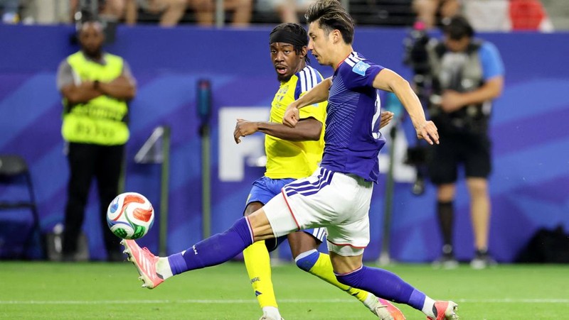 Pertandingan antara Jepang melawan Swedia dalam laga lanjutan babak Grup F Piala Dunia 2026 di Stadion Dallas, Arlington, Texas, AS, Kamis (25/6/2026). (IMAGN IMAGES via Reuters/TIM HEITMAN)