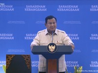 Presiden Prabowo Subianto saat menyampaikan sambutan dalam pembukaan Sarasehan Kebangsaan KSTI 2026 di Jakarta, Jumat (26/6/2026). (Tangkapan Layar Youtube/Sekretariat Presiden)