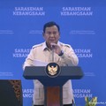 Presiden Prabowo Subianto saat menyampaikan sambutan dalam pembukaan Sarasehan Kebangsaan KSTI 2026 di Jakarta, Jumat (26/6/2026). (Tangkapan Layar Youtube/Sekretariat Presiden)