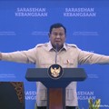Presiden Prabowo Subianto saat menyampaikan sambutan dalam pembukaan Sarasehan Kebangsaan KSTI 2026 di Jakarta, Jumat (26/6/2026). (Tangkapan Layar Youtube/Sekretariat Presiden)