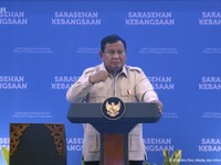 Presiden Prabowo Subianto saat menyampaikan sambutan dalam pembukaan Sarasehan Kebangsaan KSTI 2026 di Jakarta, Jumat (26/6/2026). (Tangkapan Layar Youtube/Sekretariat Presiden)