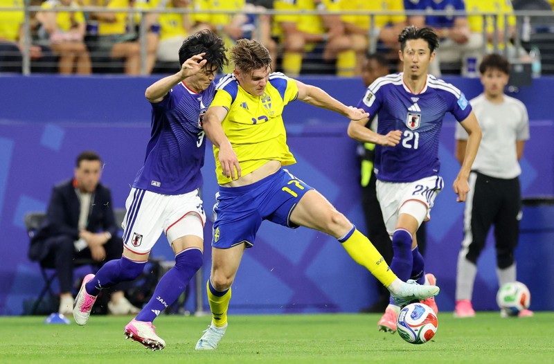 Pertandingan antara Jepang melawan Swedia dalam laga lanjutan babak Grup F Piala Dunia 2026 di Stadion Dallas, Arlington, Texas, AS, Kamis (25/6/2026). IMAGN IMAGES via Reuters/TIM HEITMAN)