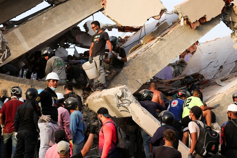 Keruskan akibat gempa bumi di La Guaira, Venezuela, Jumat (26/6/2026). (REUTERS/Leonardo Fernandez Viloria)