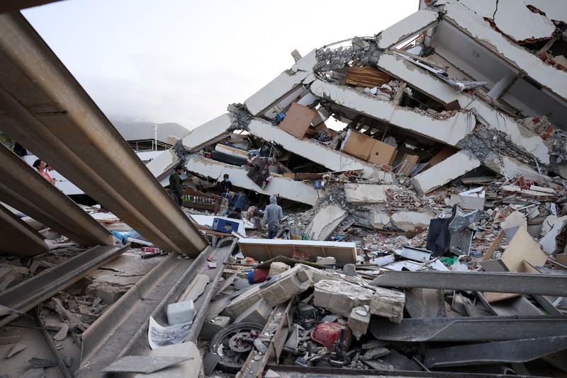 Keruskan akibat gempa bumi di La Guaira, Venezuela, Jumat (26/6/2026). (REUTERS/Leonardo Fernandez Viloria)