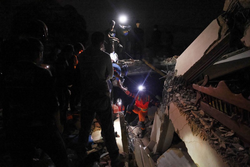 Keruskan akibat gempa bumi di La Guaira, Venezuela, Jumat (26/6/2026). (REUTERS/Leonardo Fernandez Viloria)