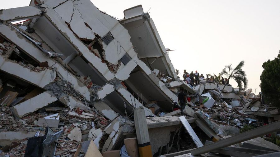 Keruskan akibat gempa bumi di La Guaira, Venezuela, Jumat (26/6/2026). (REUTERS/Leonardo Fernandez Viloria)