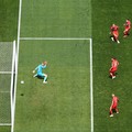 Laga Norwegia vs Prancis pada pertandingan terakhir Grup I Piala Dunia 2026 di Stadion Gillette, Foxborough, Amerika Serikat (AS), Sabtu (27/6/2026) WIB. (REUTERS/Dylan Martinez)