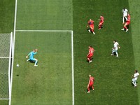 Laga Norwegia vs Prancis pada pertandingan terakhir Grup I Piala Dunia 2026 di Stadion Gillette, Foxborough, Amerika Serikat (AS), Sabtu (27/6/2026) WIB. (REUTERS/Dylan Martinez)