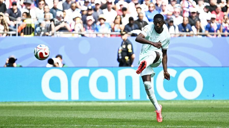 Laga Norwegia vs Prancis pada pertandingan terakhir Grup I Piala Dunia 2026 di Stadion Gillette, Foxborough, Amerika Serikat (AS), Sabtu (27/6/2026) WIB. (REUTERS/Dylan Martinez)