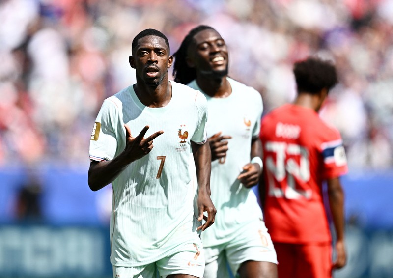 Laga Norwegia vs Prancis pada pertandingan terakhir Grup I Piala Dunia 2026 di Stadion Gillette, Foxborough, Amerika Serikat (AS), Sabtu (27/6/2026) WIB. (REUTERS/OMAR AZIZ)